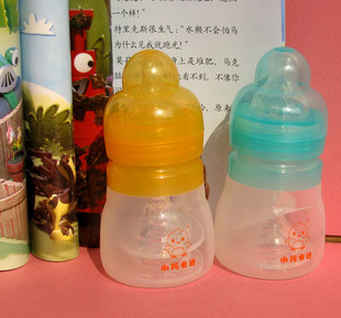 小鸡卡迪婴儿奶瓶正品KD1057矽胶防胀气奶瓶140ml 宽口径送2奶嘴