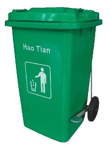100L120L240L foot-stepped side wheel trash can outdoor sanitation large number plastic fruit leather case recycling barrel