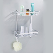 Space aluminum sanitary bathroom rack daily necessities rack toilet rack wall hanging thick double-layer corner