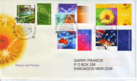 Australia 2000 Nature and Country (Map Kangaroo, etc.) Stamp First Day Cover 1