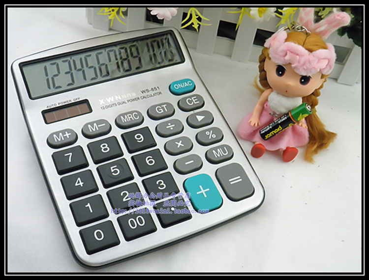 WS - 851 calculator Solar computer Plastic button 12 bit desktop calculator