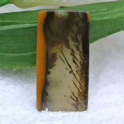 Yunnan Longling Huanglong jade nostalgic water grass flower pendant Sweater necklace pendant send certificate genuine product