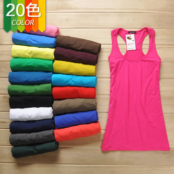 Summer Women's Modal Candy-Colored Camisole Top, Mid-Length Base Shirt, Slim-Fit Racerback Tank Top, Stretchy