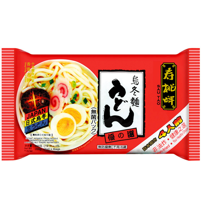 【天猫超市】香港寿桃牌 日式乌冬面 超值4包装乌冬面 4*200g