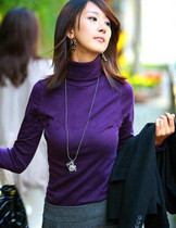 New plus hypertrophy yard autumn winter 100 hitch T-shirt Korean version high collar pure cotton undershirt multicolored set to do