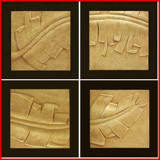 Upper Sea Dragon Chapter Art Sandstone Relief Pendant Sofa Background Wall Hotel Decoration Painting-Plantain Leaf Wall Decoration B