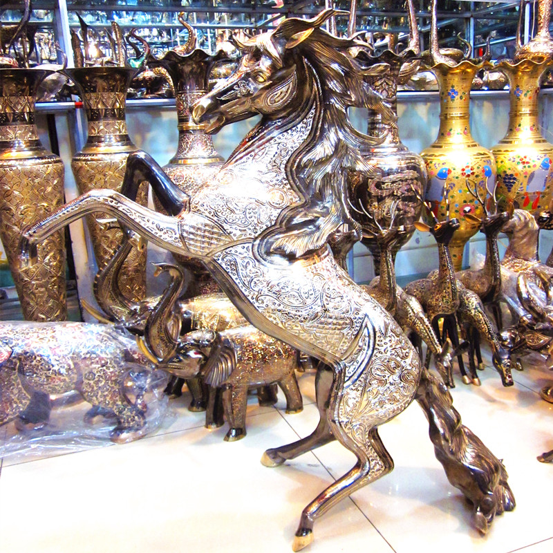 Pakistani traditional handicraft master bronze carved coin pattern beckons money horse immediately has money exclusive direct sales