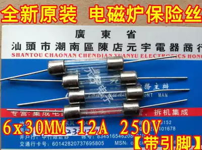 Brand new original induction cooker fuse 6x30mm 6*30mm 12A 250V glass tube(with pin)