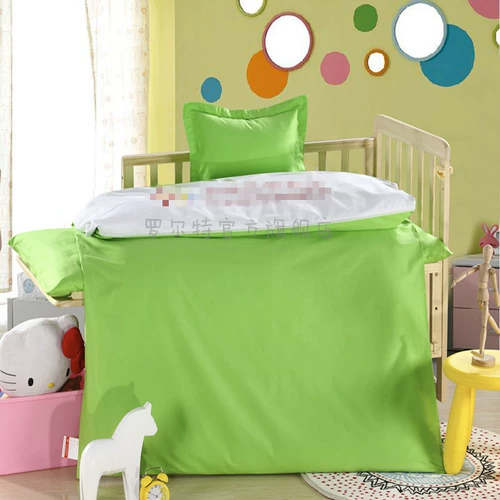 罗尔特 Хлопковый комплект для детского сада, одеяло, пододеяльник, наволочка, зеленый матрас, 3 предмета