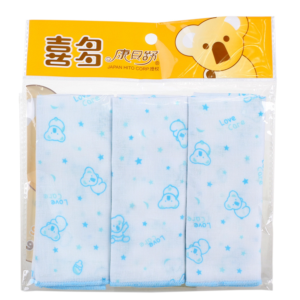 喜多纱布巾 婴儿纱布 纱巾 小方巾手帕★3条装 79099