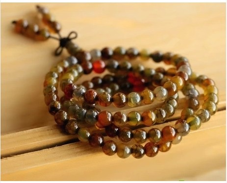 108 Buddha beads hand-made natural dragon veins Manau bracelet with natural crystal dragon squalite male and female lovers