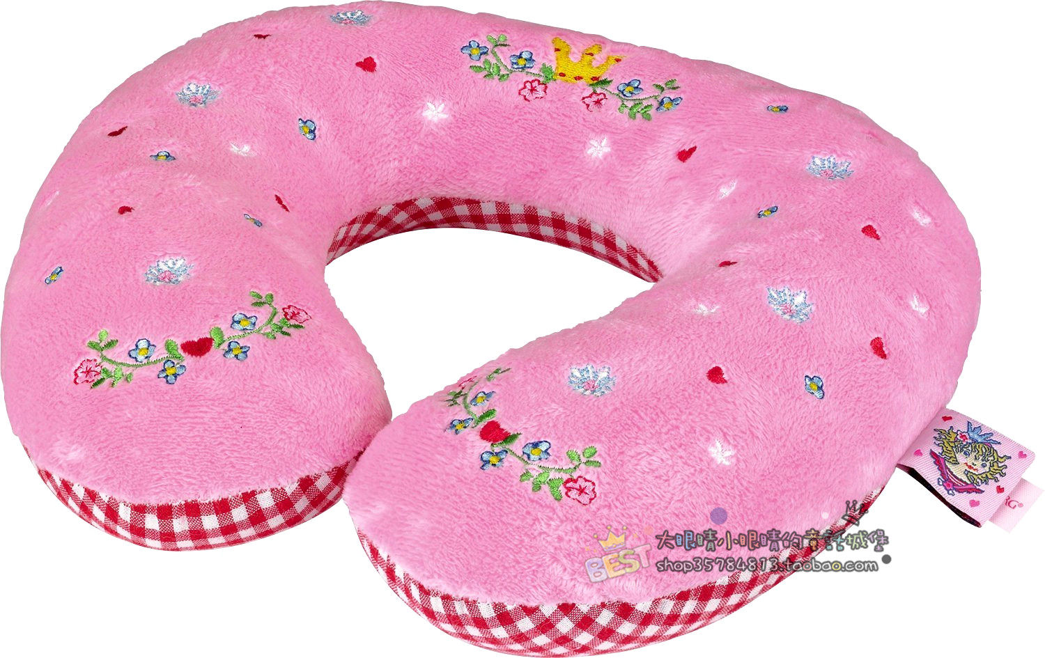 German Die Spiegelburg Ultra Pink Embroidered Baby Neck Pillow Baby Neck Pillow Safe Pillow U Pillow