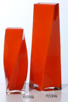 Orange Green Creative Glass Vase Square Pendulum Pieces Modern Fashion Spiral Florist Hydroponic Living Room Home Thick