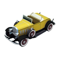 Full 68 chiếc xe cổ điển màu vàng 3D mô hình giấy lao động tự làm với mô tả giấy mô hình giấy xe hơi