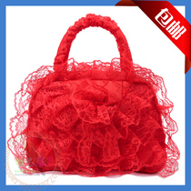 2014 nouveau sac de mariée fournitures de mariage sac de mariage sac à main de demoiselle dhonneur grand sac en dentelle rouge sac cosmétique pour femme