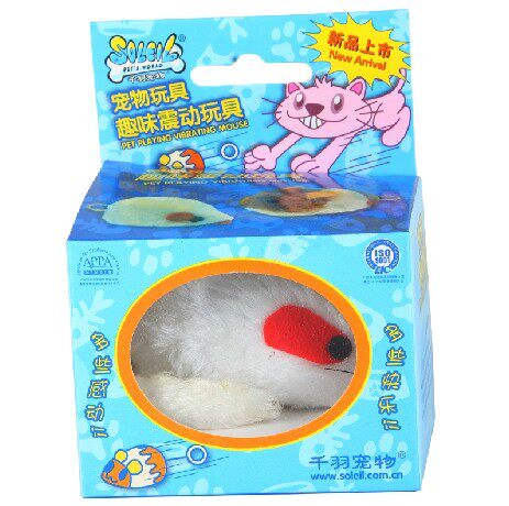 Thousand Feathers Funny Cat Toy Pull Cord Vibration Realistic Super Cute Stuffed Mouse Shake Pet Toy S Vibration Mouse