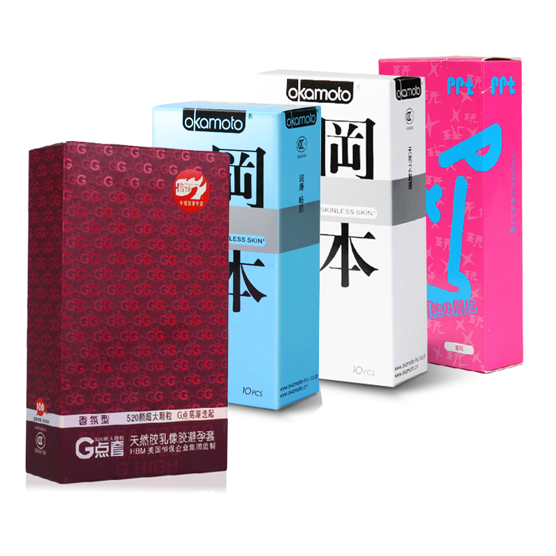 正品包邮冈本避孕套4盒共37只超薄超润滑G点组合成人情趣用品ys