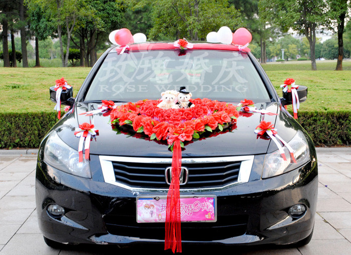 Wedding Wedding Supplies Wedding Car Flowers Decoration Arrangement Loving Korean-style Couple Teddy Bear Suit-Taobao