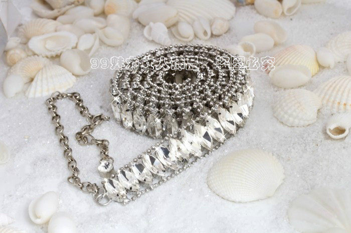 Ultra - flash Korean high - grade diamond luxury crystal diamond female metal belly belly chain