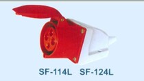  Industrial socket SF-124L 32A four-stage surface-mounted socket with cable protective cover red