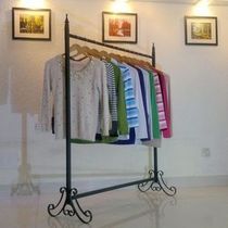 European iron clothing display stand Floor-to-wall island rack hanger side hanger Clothing store Childrens clothing shelf