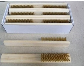 Wood handle brass wire brushed copper brush brass wire brush brass wire brushed steel wire brushed fish scale brush iron brush-Taobao