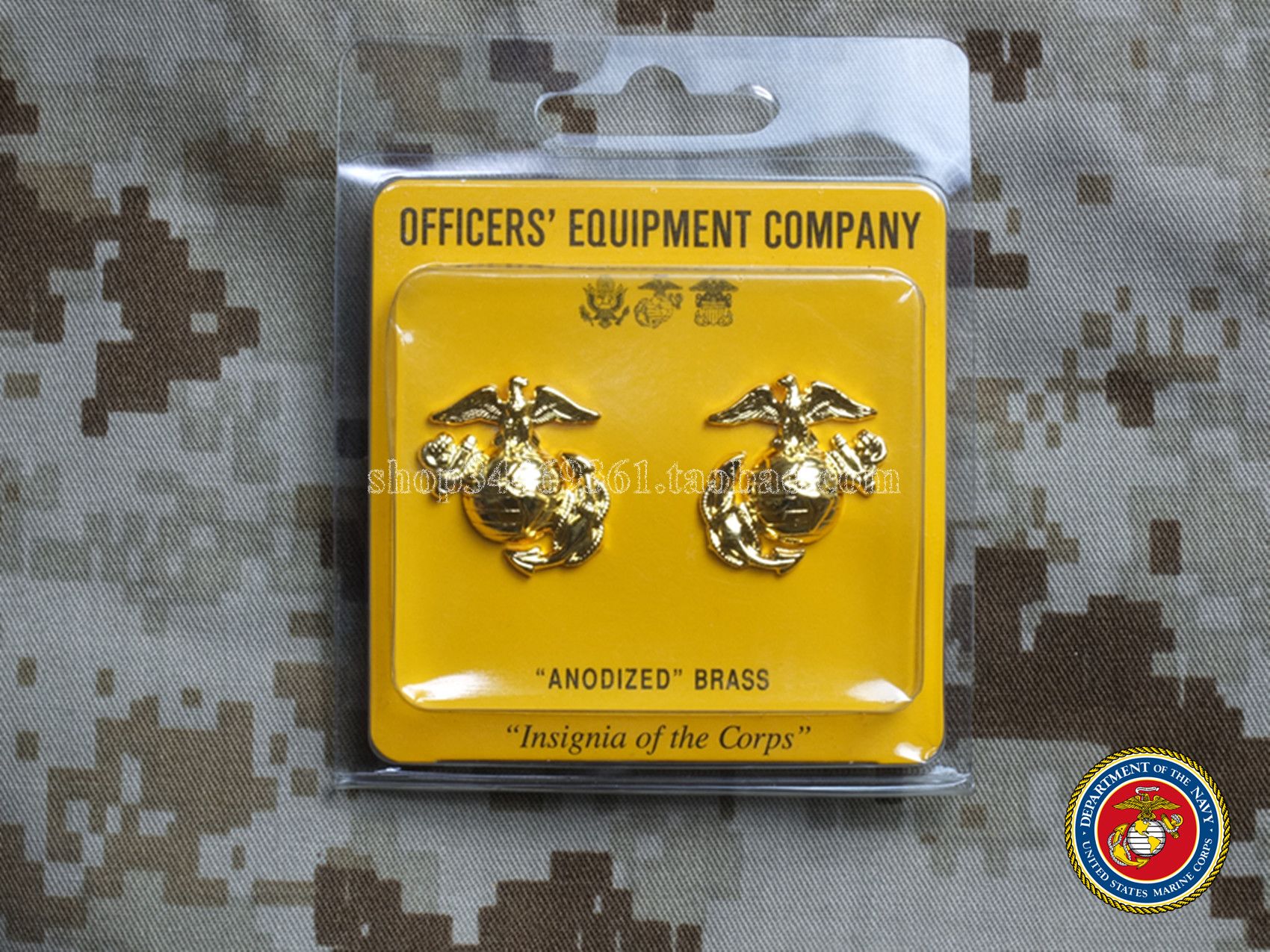 USMC Brand New with Box U.S. Marine Corps Soldier Noncommissioned Officer Dress Collar Flower Collar Badge Collar Badge