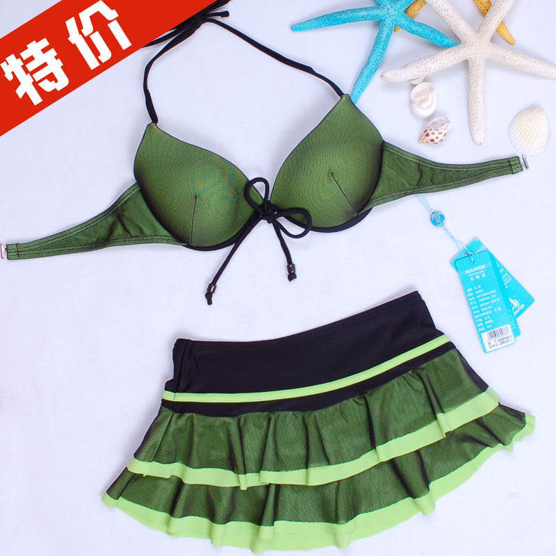 Sanqi two-piece skirt bikini bikini skirt swimsuit with steel ring hot spring sexy gather SQ8042