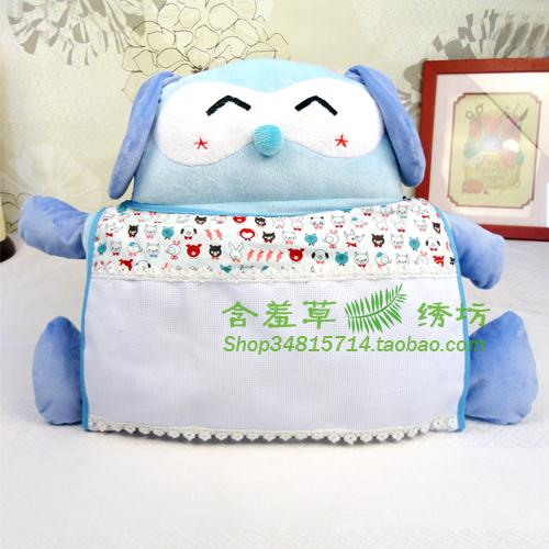 With Shy Grass Embroidered Workshop-Korean Tilette Cross embroidered baby supplies Puppy pillows (new)