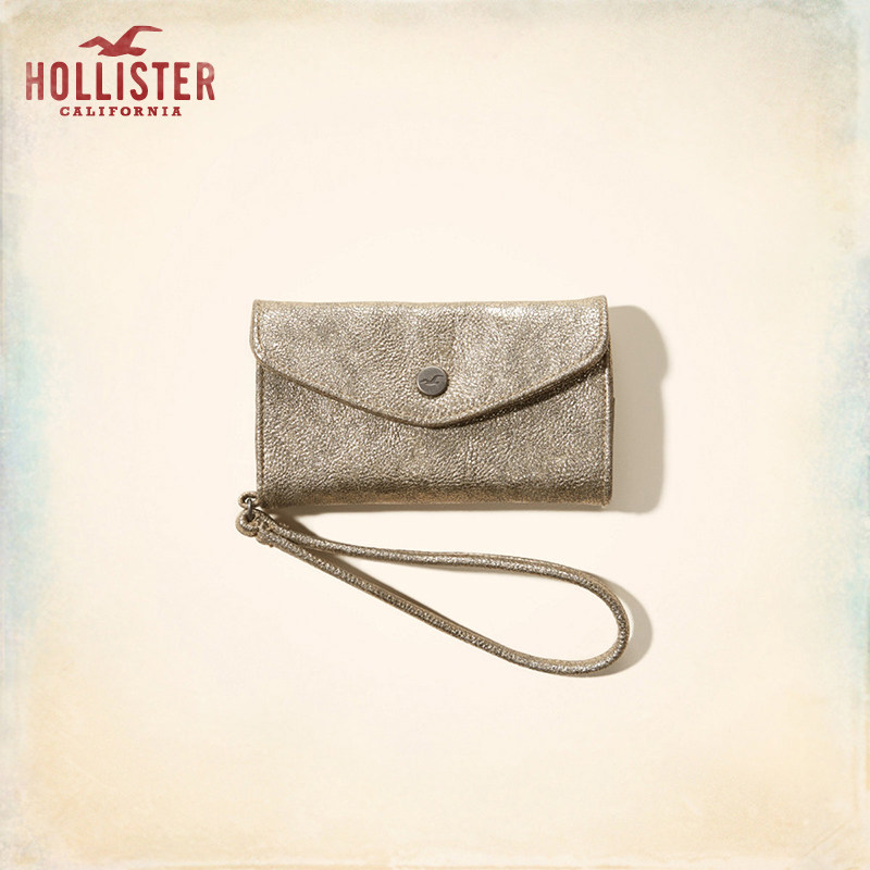 Hollister 金属色仿皮腕包 女 80505