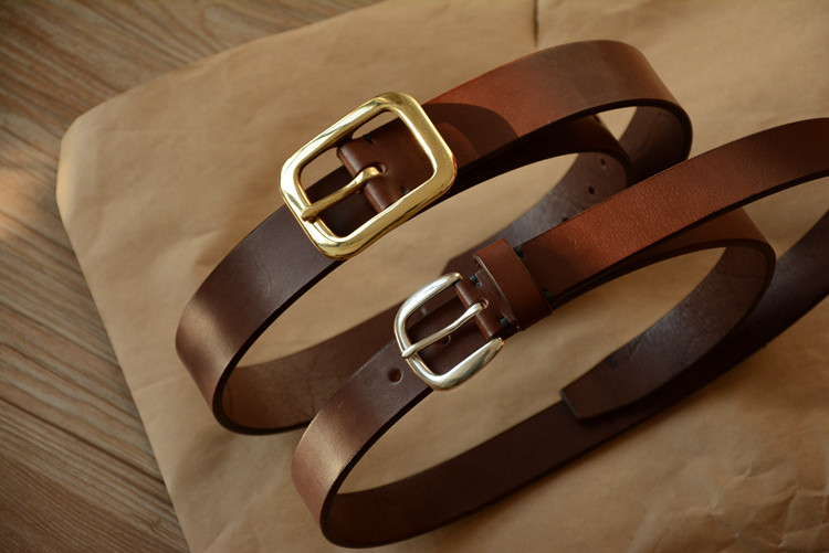Select right-made Japanese tea saddle leather belt hand-made handmade
