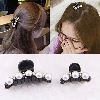 Korean hair accessories Korean pearl-encrusted lady grab large small grab horsetail hair clip hair accessories