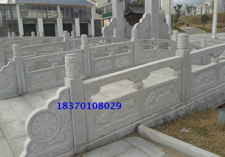 Stair railing fence balcony guardrail floating window line column marble stone carving plum orchid bamboo chrysanthemum railing