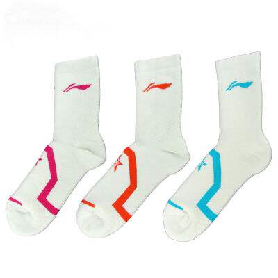 Li Ning Badminton National Team Lindane Winter Warm Thickened Towel Bottom Women's Game Sports Socks AWLH012