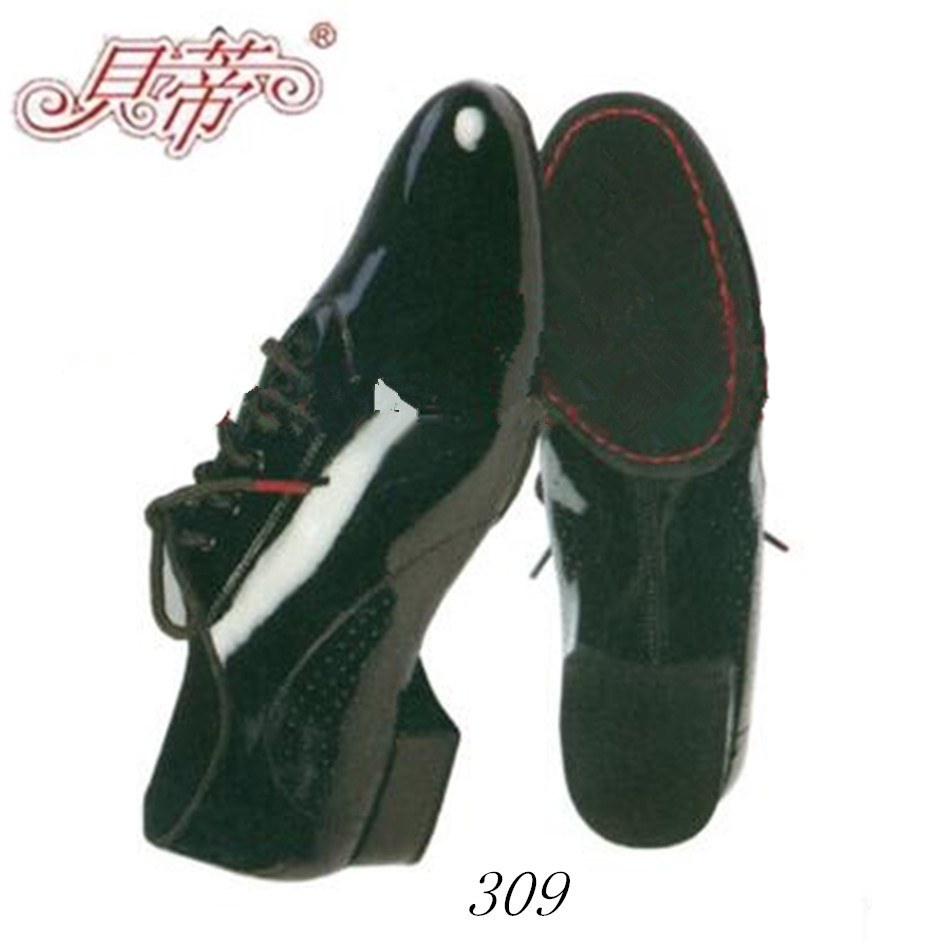 Betty Dance Shoes Men Morden Shoes 309 Two points Bottom State Dance Tango Dance Shoes BRIGHT LEATHER SOFT BOTTOM
