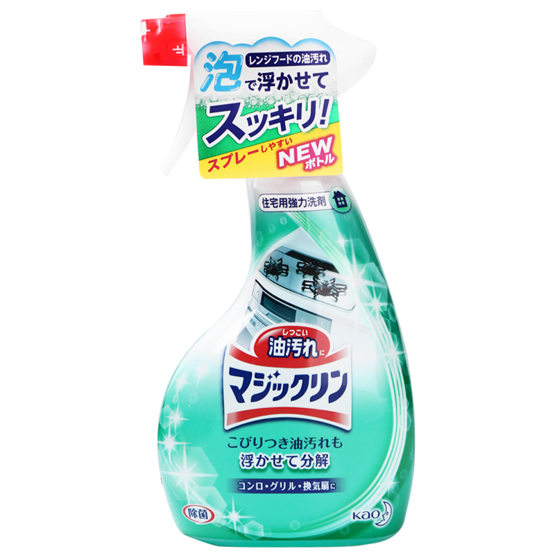 日本原装花王强力泡沫型厨房油污清洁剂400ml*分解顽固油垢污垢