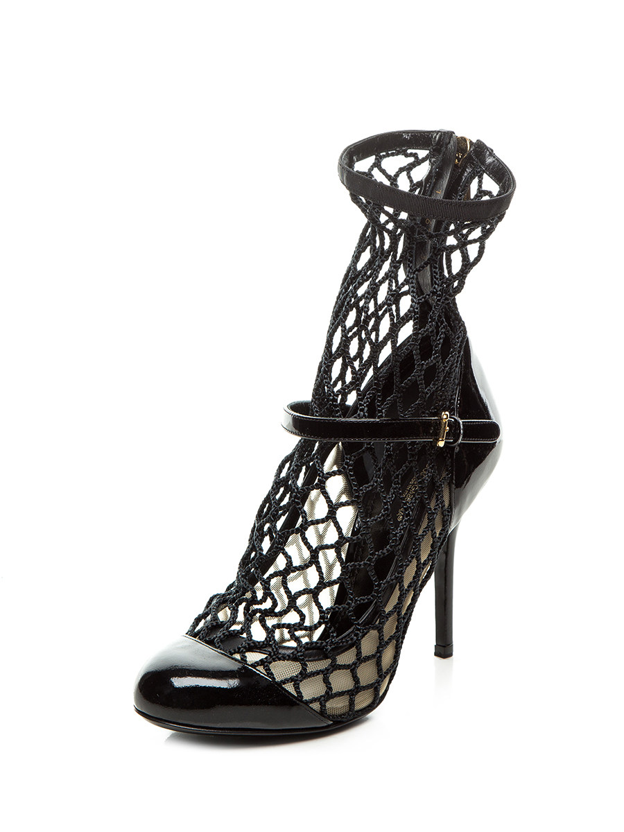 Dolce&Gabbana 黑色拼接镂空高跟鞋