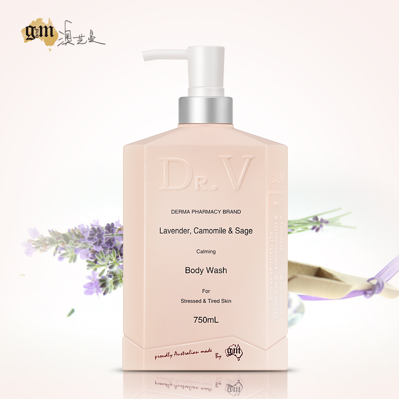 G&M/澳芝曼  Dr.V薰衣草洋甘菊鼠尾草沐浴乳750ml 美白滋润娇嫩