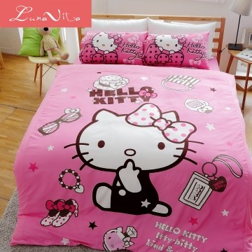 Luna Vita 双人 HELLO KITTY 时尚宝盒系列-四件式床包薄被套组-