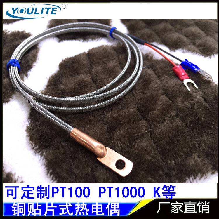 Temperature monitor Pt100K type patch type surface end face thermocouple Cold pressure nose monitor Temperature sensor round hole