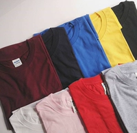 Cao cấp 5,3oz100% cotton thoải mái Màu cơ bản ngắn tay Áo thun đáy quần cotton đôi áo thun nam cao cấp