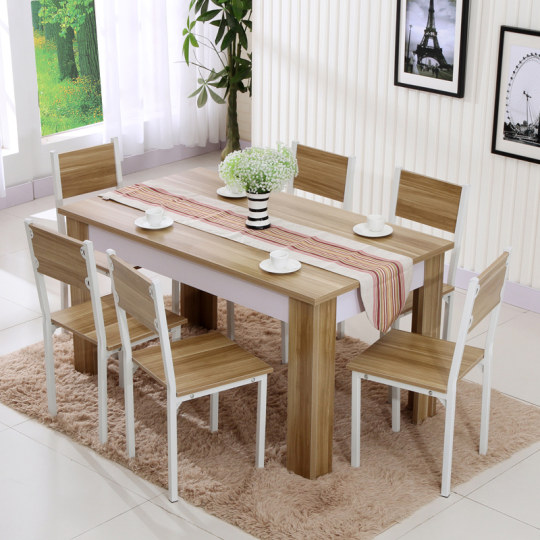 Simple Combination Of Table And Chair Modern Environmental Protection Korean Rectangular Milk Tea Dining Table Small Family Furniture Creative