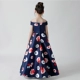 Người mẫu catwalk tổ chức trang phục trẻ em ăn mặc hoa cô gái sợi buổi tối cô gái tutu váy sinh nhật piano