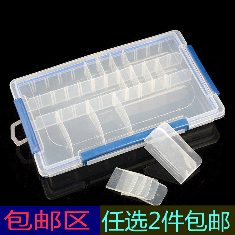 Three-buckle 28-g transparent plastic case lego toy parts finishing box classification box Lego high containing box