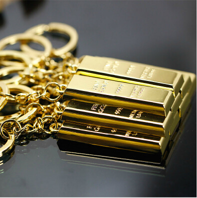 Simulation BRICS Key Button Golden Keyring Bank Securities Finance Company Customized Lettering Gift Customer Gift
