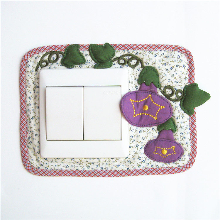 Single-panel switch sleeve double-switch adhesive cloth art hand embroidered solid-hold cow flowers full RMB100