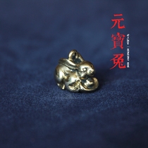 Small Rabbit Key Buttoned rabbit hanging accessories brass handle Play Pieces Retro Leather Decoration Pendant Bag hanging decorated with key buttons