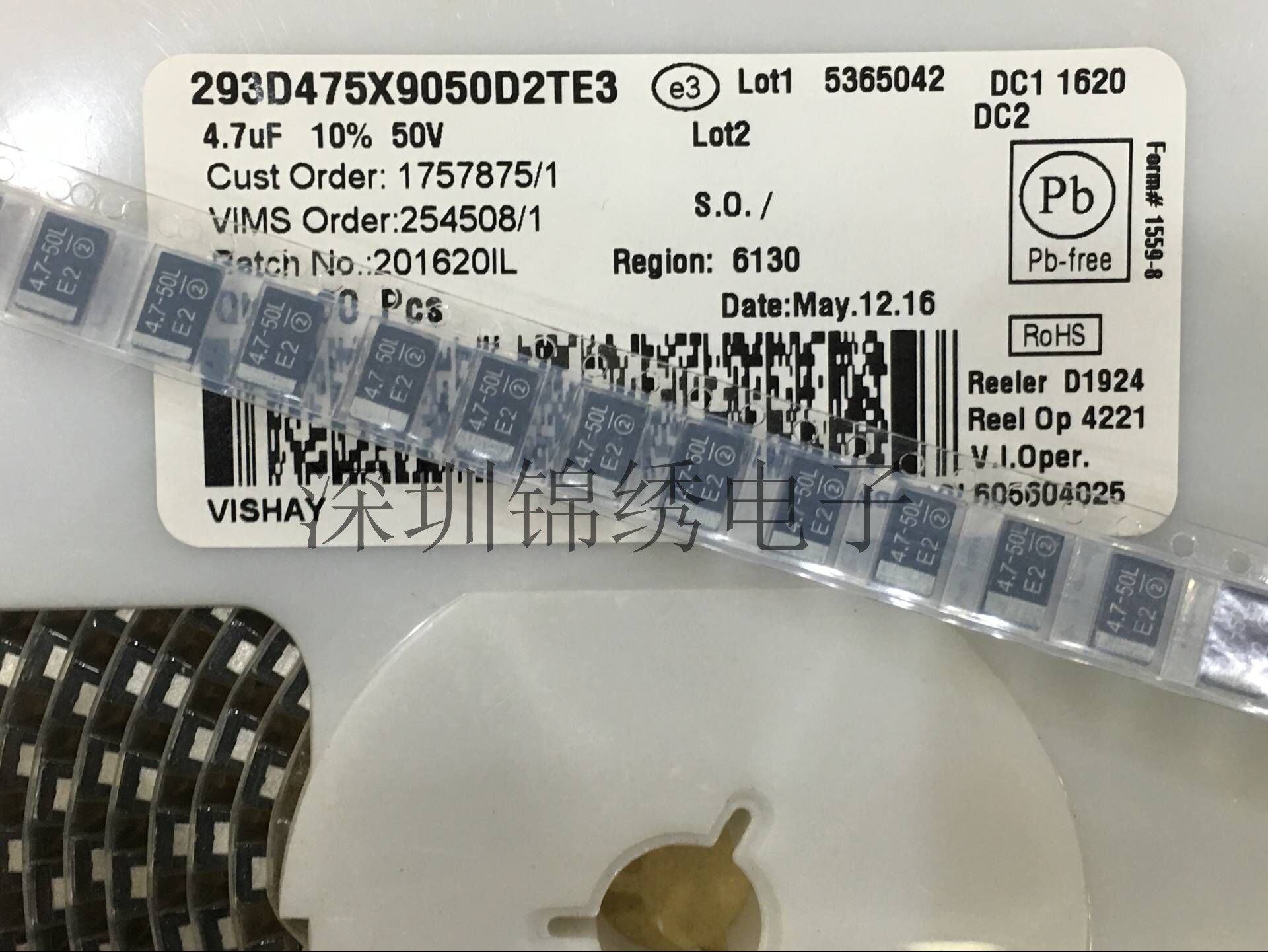 Tantalum capacitor AVX7343 2917 TAJD685K035 35V 6 8UF D type 10% 685V