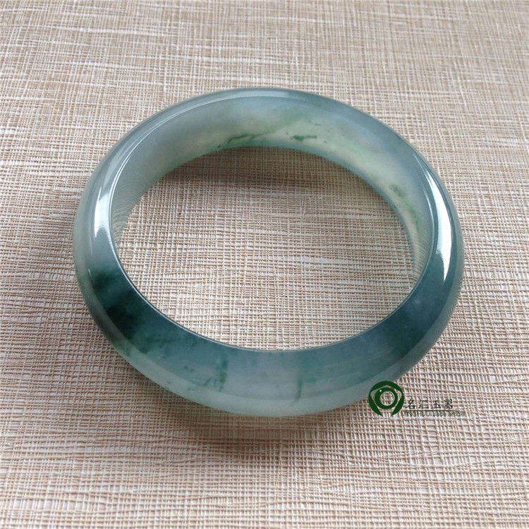 Myanmar natural old pit A cargo jade jade jade bracelet ice seed floating ink jade bracelet children with certificate KC419