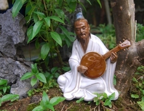 Chinese style ceramic Fuqin rockery bonsai ornaments figure landscaping decorations home desk bench crafts